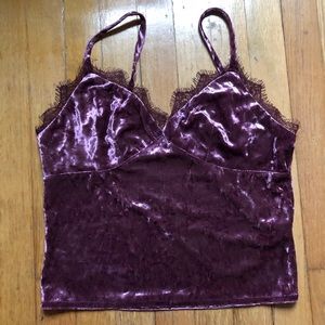 Purple velvet crop top